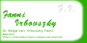 fanni vrbovszky business card